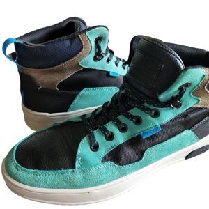Steve Madden Green and Blue Suede and Leather Hightop Sneakers
